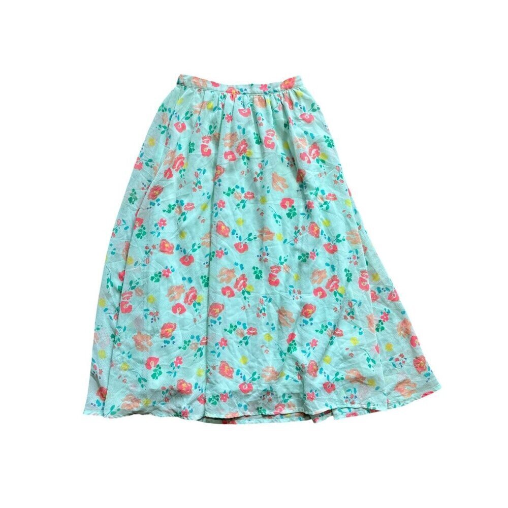 Cherokee Girls Long Turquoise Floral Skirt